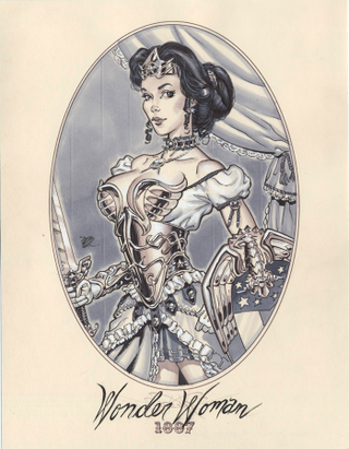 Illustration for article titled Corset-wearing superwomen from the Age of Steam